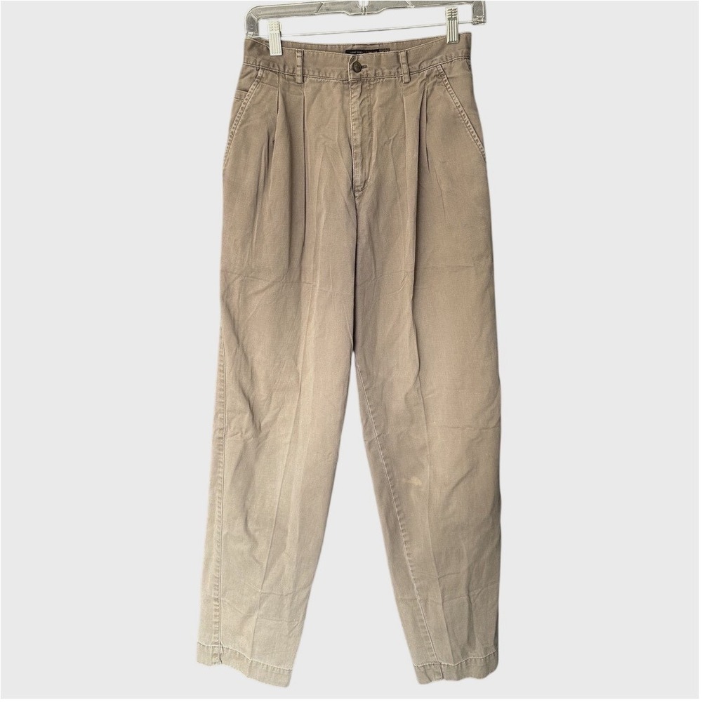 GAP Womens Olive Green Khaki High Rise Pleated Trousers Size 4 Academia Preppy‎